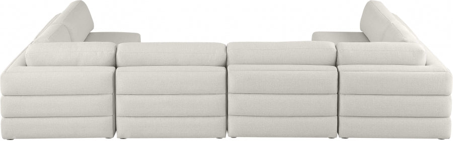 Beckham Beige Linen Textured Modular Sectional from Meridian - Luna Furniture