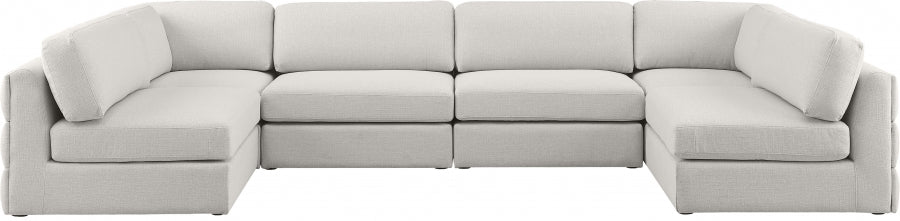 Beckham Beige Linen Textured Modular Sectional from Meridian - Luna Furniture