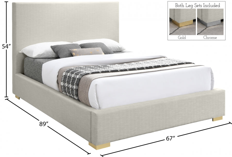 Crosby Beige Linen Textured Queen Bed from Meridian - Luna Furniture