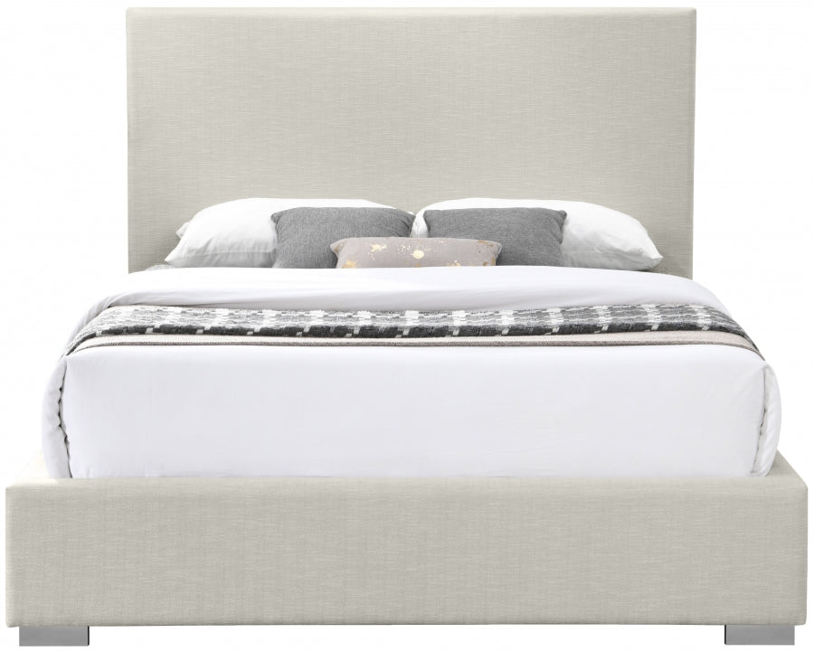 Crosby Beige Linen Textured Queen Bed from Meridian - Luna Furniture