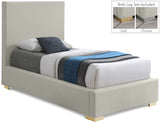 Crosby Beige Twin Linen Textured Twin Bed from Meridian - Luna Furniture