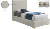 Crosby Beige Twin Linen Textured Twin Bed from Meridian - Luna Furniture