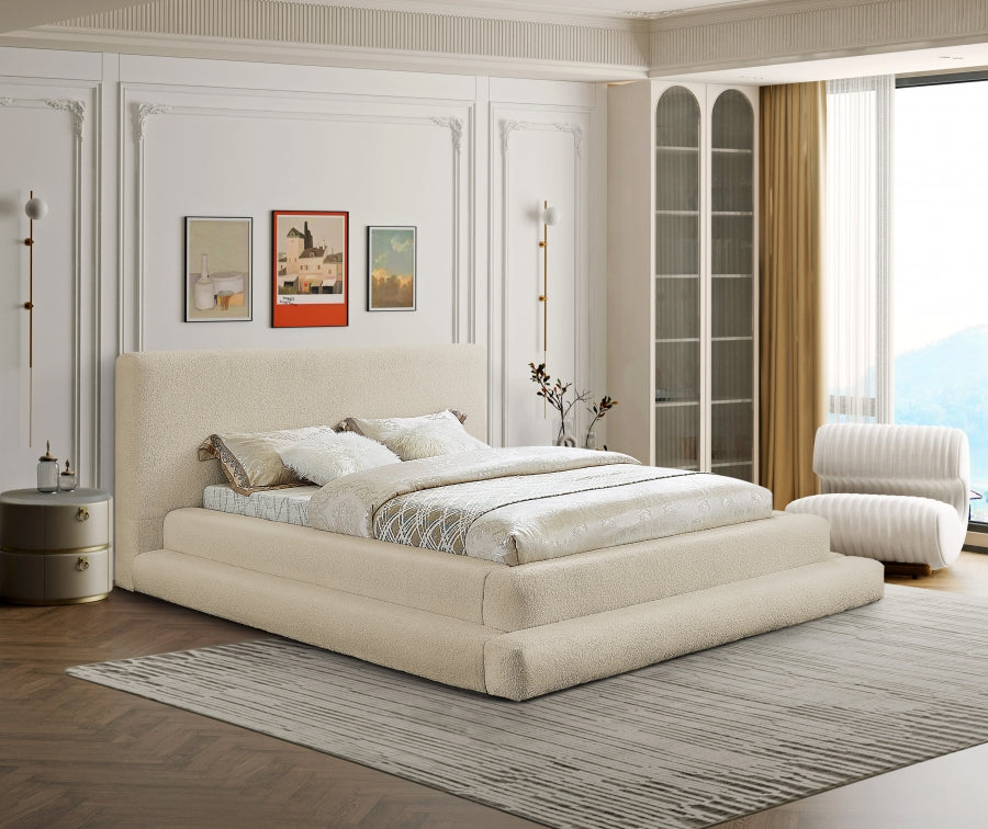 Dane Beige Teddy Fabric Queen Bed from Meridian - Luna Furniture