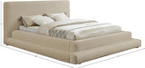 Dane Beige Teddy Fabric Queen Bed from Meridian - Luna Furniture