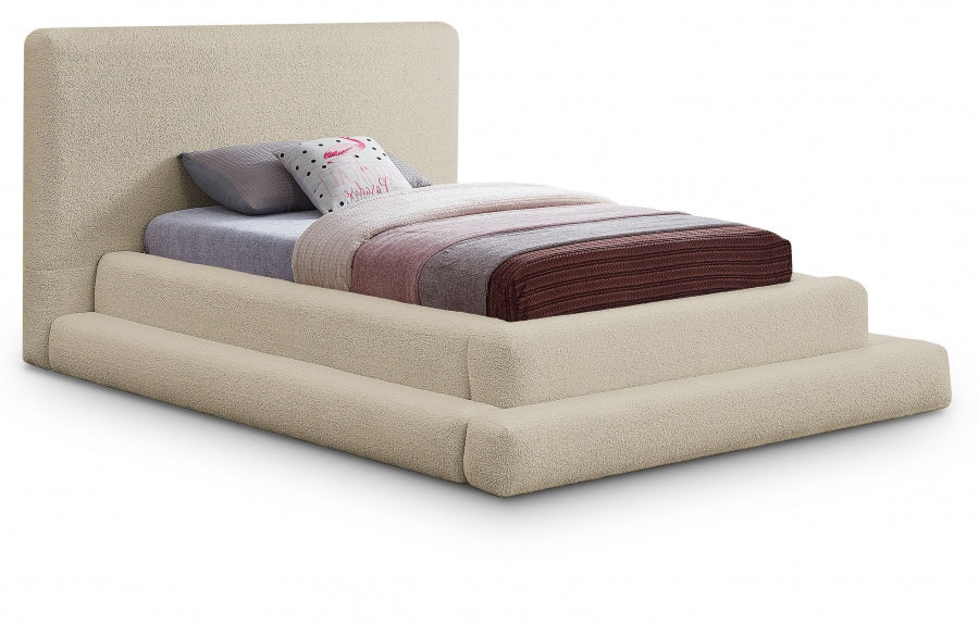 Dane Beige Teddy Fabric Twin Bed from Meridian - Luna Furniture