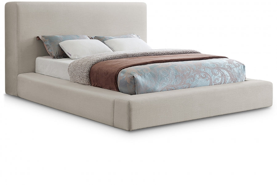 Beige Devin Linen Textured Fabric Full Bed from Meridian - Luna Furniture