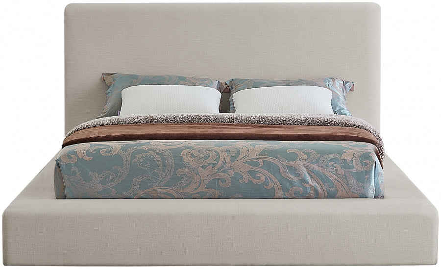 Beige Devin Linen Textured Fabric King Bed from Meridian - Luna Furniture