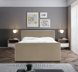 Dillard Beige Velvet King Bed from Meridian - Luna Furniture