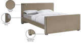 Dillard Beige Velvet King Bed from Meridian - Luna Furniture