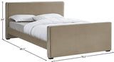 Dillard Beige Velvet King Bed from Meridian - Luna Furniture