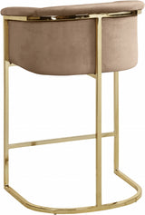 Donatella Beige Velvet Counter Stool from Meridian - Luna Furniture