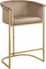 Donatella Beige Velvet Counter Stool from Meridian - Luna Furniture