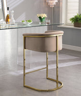 Donatella Beige Velvet Counter Stool from Meridian - Luna Furniture