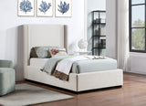 Beige Flynn Linen Textured Fabric Twin Bed from Meridian - Luna Furniture