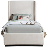 Beige Flynn Linen Textured Fabric Twin Bed from Meridian - Luna Furniture