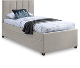 Harper Beige Linen Textured Fabric Trundle Twin Trundle Bed from Meridian - Luna Furniture