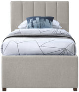 Harper Beige Linen Textured Fabric Trundle Twin Trundle Bed from Meridian - Luna Furniture