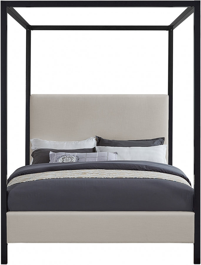 James Beige Linen Textured Fabric King Bed from Meridian - Luna Furniture