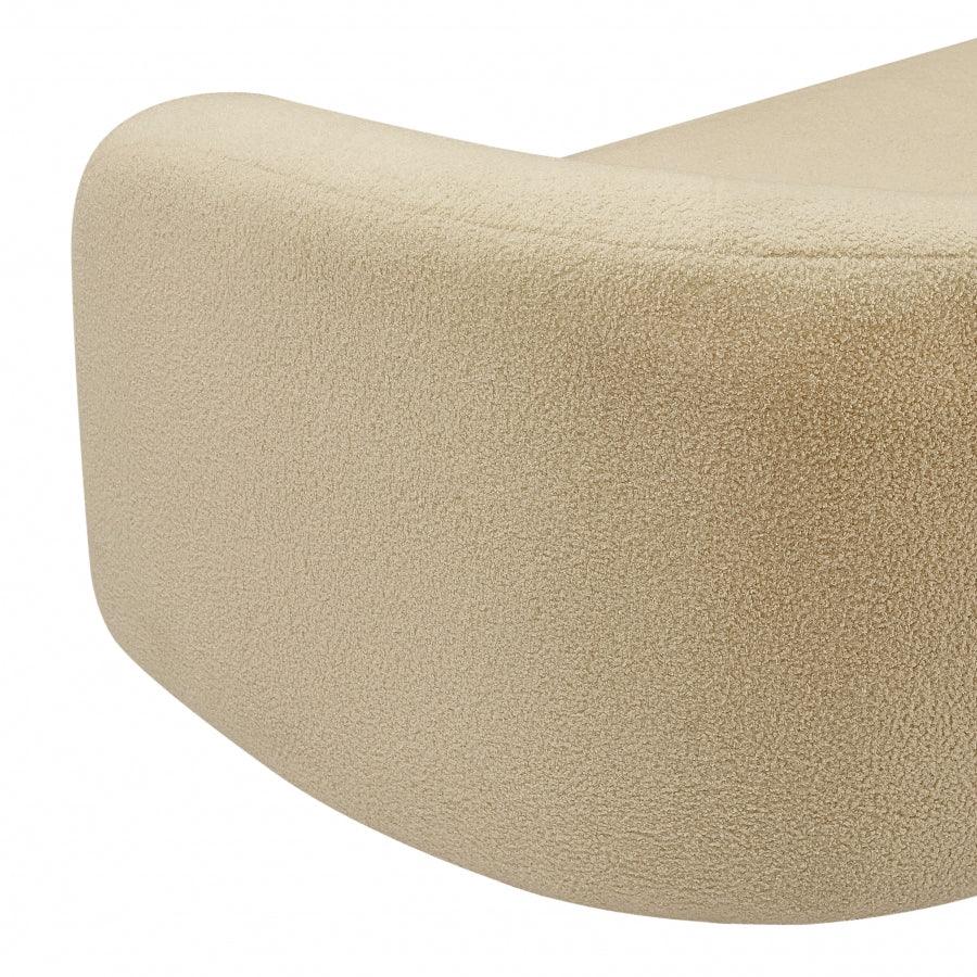 Beige Kali Faux Shearling Teddy Fabric Chair from Meridian - Luna Furniture