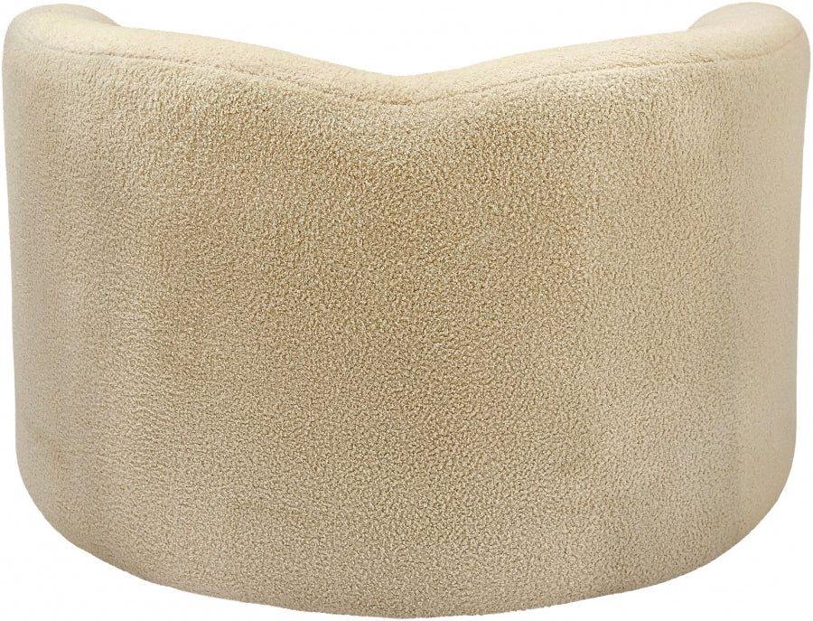 Beige Kali Faux Shearling Teddy Fabric Chair from Meridian - Luna Furniture