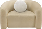 Beige Kali Faux Shearling Teddy Fabric Chair from Meridian - Luna Furniture