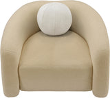 Beige Kali Faux Shearling Teddy Fabric Chair from Meridian - Luna Furniture