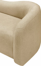 Beige Kali Faux Shearling Teddy Fabric Chair from Meridian - Luna Furniture