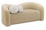 Beige Kali Faux Shearling Teddy Fabric Loveseat from Meridian - Luna Furniture