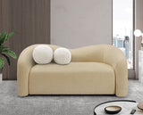 Beige Kali Faux Shearling Teddy Fabric Loveseat from Meridian - Luna Furniture