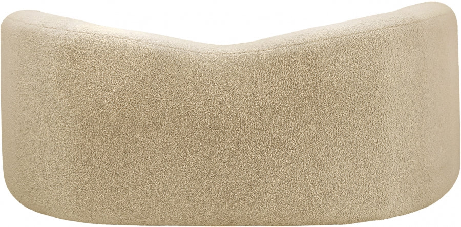 Beige Kali Faux Shearling Teddy Fabric Loveseat from Meridian - Luna Furniture