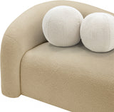 Beige Kali Faux Shearling Teddy Fabric Loveseat from Meridian - Luna Furniture