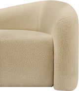 Beige Kali Faux Shearling Teddy Fabric Loveseat from Meridian - Luna Furniture