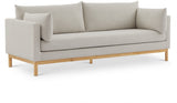 Beige Langham Linen Textured Fabric Sofa from Meridian - Luna Furniture