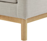 Beige Langham Linen Textured Fabric Sofa from Meridian - Luna Furniture