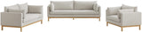 Beige Langham Linen Textured Fabric Sofa from Meridian - Luna Furniture