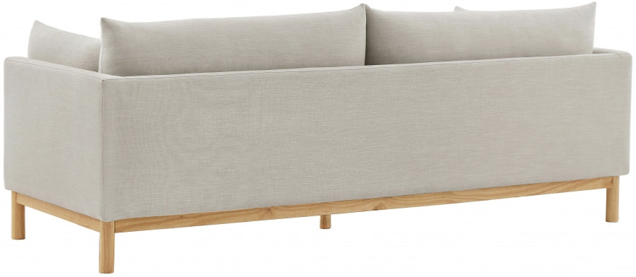 Beige Langham Linen Textured Fabric Sofa from Meridian - Luna Furniture