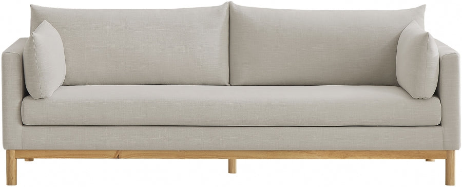 Beige Langham Linen Textured Fabric Sofa from Meridian - Luna Furniture