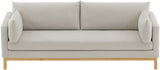 Beige Langham Linen Textured Fabric Sofa from Meridian - Luna Furniture