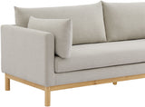 Beige Langham Linen Textured Fabric Sofa from Meridian - Luna Furniture