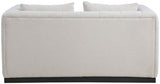 Beige Lucia Linen Textured Fabric Loveseat from Meridian - Luna Furniture