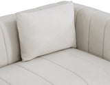 Beige Lucia Linen Textured Fabric Loveseat from Meridian - Luna Furniture