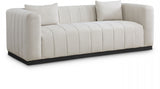 Beige Lucia Linen Textured Fabric Sofa from Meridian - Luna Furniture