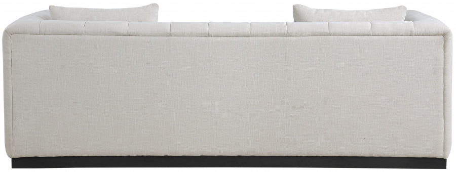 Beige Lucia Linen Textured Fabric Sofa from Meridian - Luna Furniture