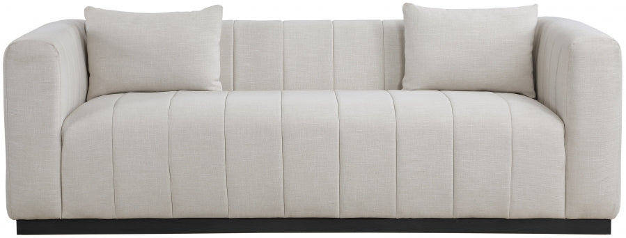 Beige Lucia Linen Textured Fabric Sofa from Meridian - Luna Furniture