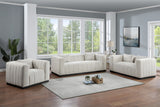 Beige Lucia Linen Textured Fabric Sofa from Meridian - Luna Furniture