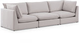 Mackenzie Beige Linen Textured 120" Modular Sofa from Meridian - Luna Furniture