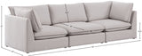 Mackenzie Beige Linen Textured 120" Modular Sofa from Meridian - Luna Furniture