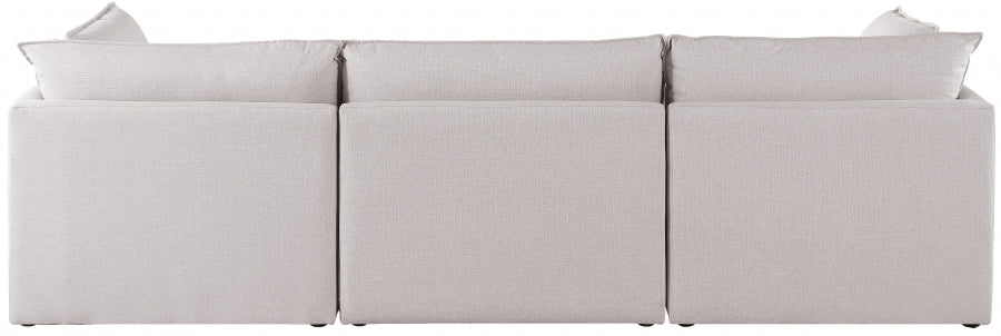 Mackenzie Beige Linen Textured 120" Modular Sofa from Meridian - Luna Furniture