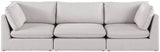 Mackenzie Beige Linen Textured 120" Modular Sofa from Meridian - Luna Furniture