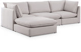 Mackenzie Beige Linen Textured Modular Sectional from Meridian - Luna Furniture